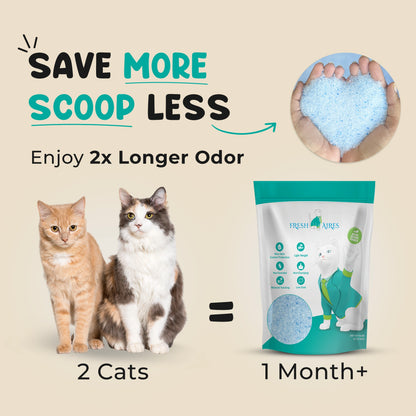 Silica Crystal Cat Litter | Unscented, Lightweight, Non-Clumping