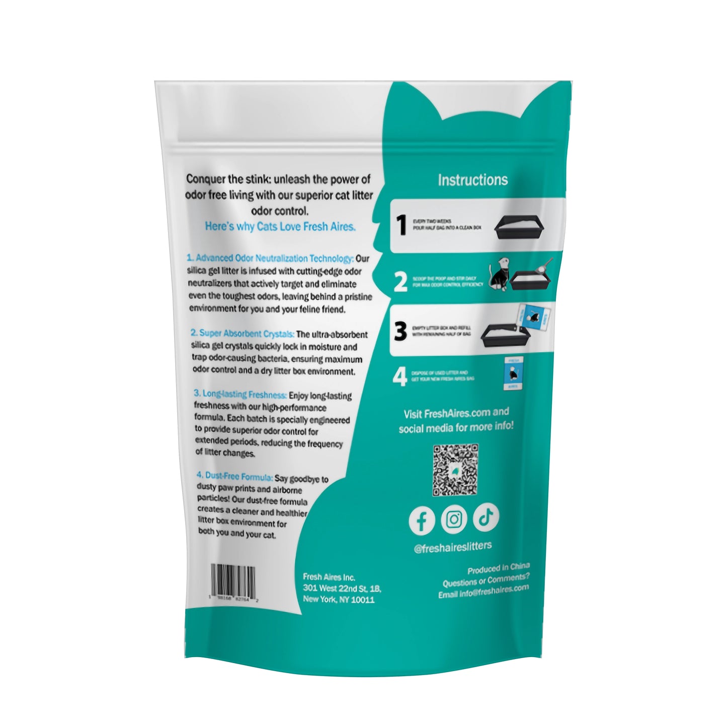 Silica Crystal Cat Litter | Unscented, Lightweight, Non-Clumping